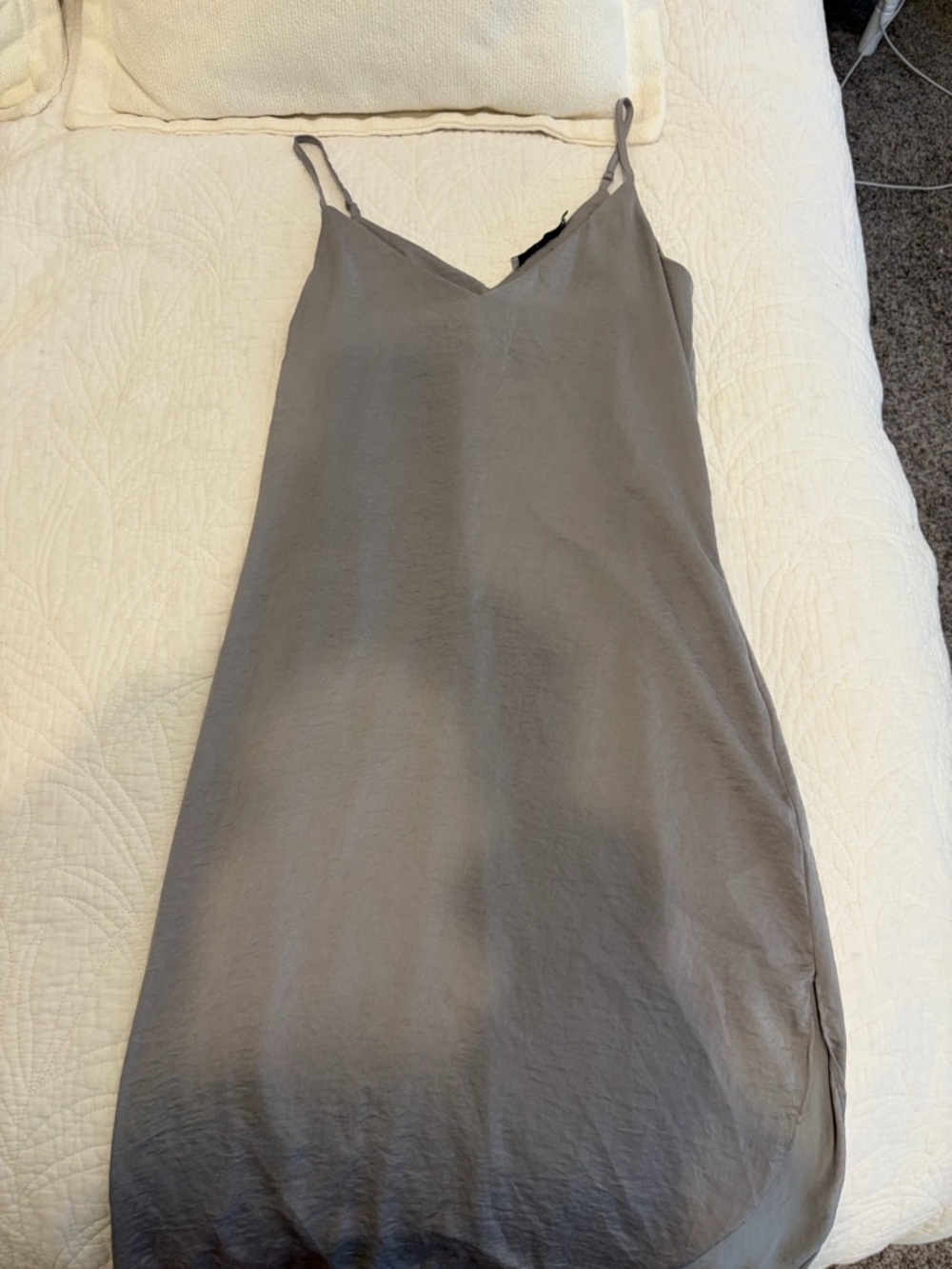 London Boutique Sleeveless V-Neck Slip Dress in Taupe